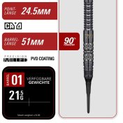 Dardos Target Japan Black Marque Creed 90% 21.5gr - 2