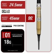 Dardos Target Japan Black Marque Enzo 90% 18gr - 2