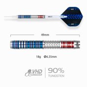 Dardos One80 Kevin Chatte Signature Dart 90% 18g  - 2