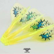 Plumas Condor Axe Shape Tomoya Goto G.T.Monster 4 Amarillo Neon S 21.5mm 3 Uds. - 3