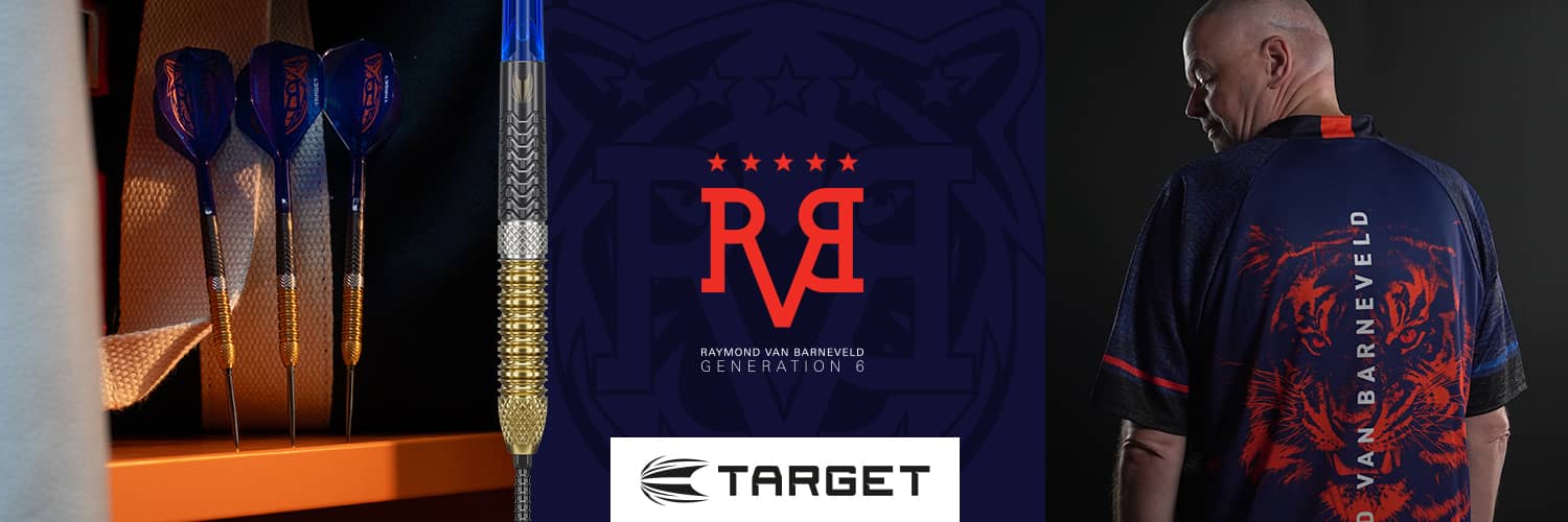 Dardos Target de 6ª generación diseñados por el 5 veces campeón del mundo Raymond van Barneveld G6