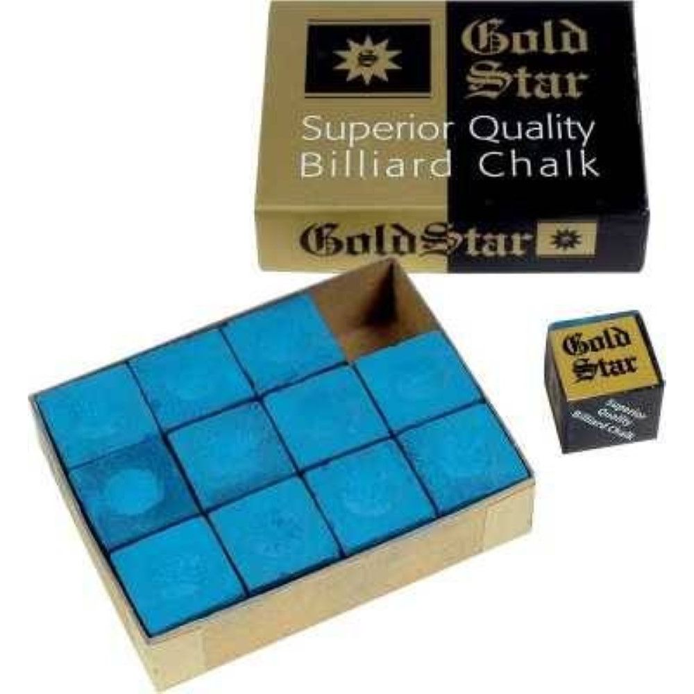 Tiza Billar Goldstar azul 12 unid
