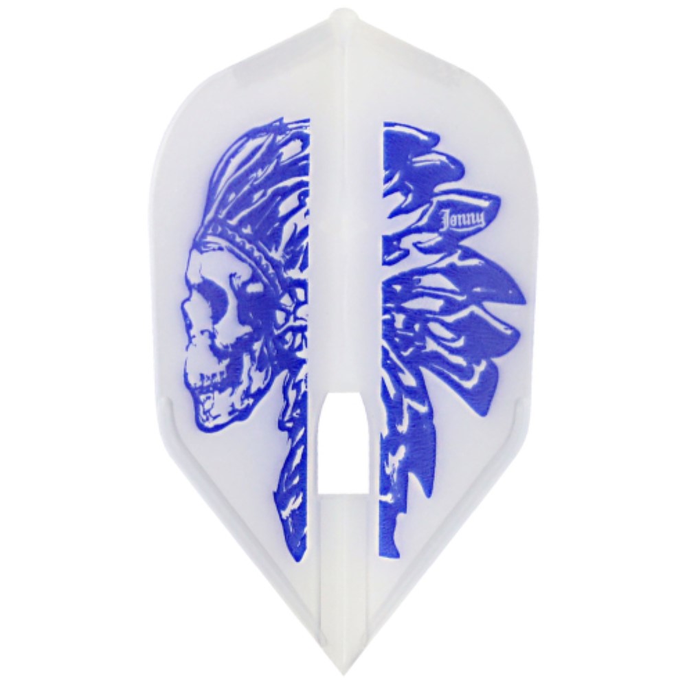 Plumas para Dardos Champagne L-Style Shape Jonny Blanca / Azul