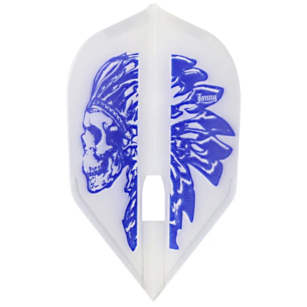 Plumas para Dardos Champagne L-Style Shape Jonny Blanca / Azul