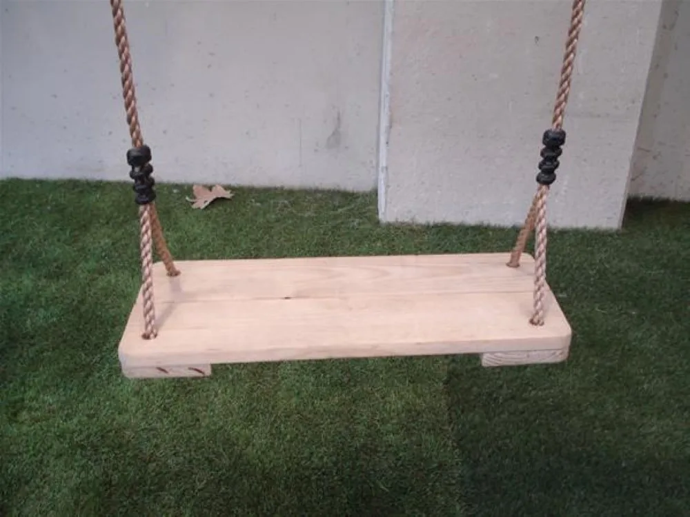 Asiento de madera largo para columpio