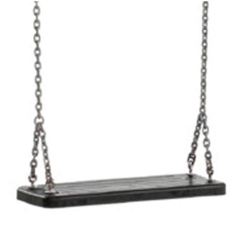 Asiento de caucho con cadenas
