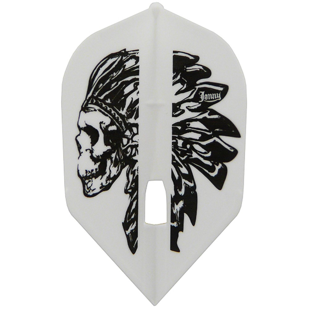Plumas para Dardos Champagne L-Style Shape Jonny v.1 Blanco/Negro
