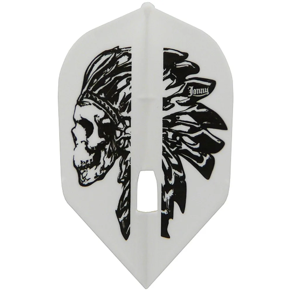 Plumas para Dardos Champagne L-Style Shape Jonny v.1 Blanco/Negro