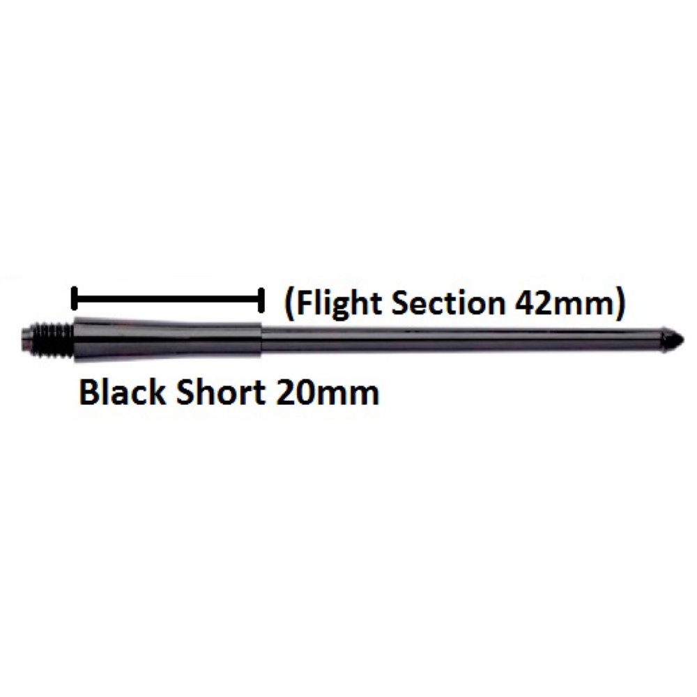Cañas Stealth Winmau Short Negra 62mm