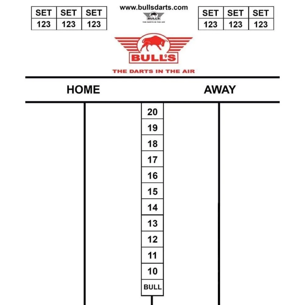 Pizarra Dardos Bulls Darts 25x35