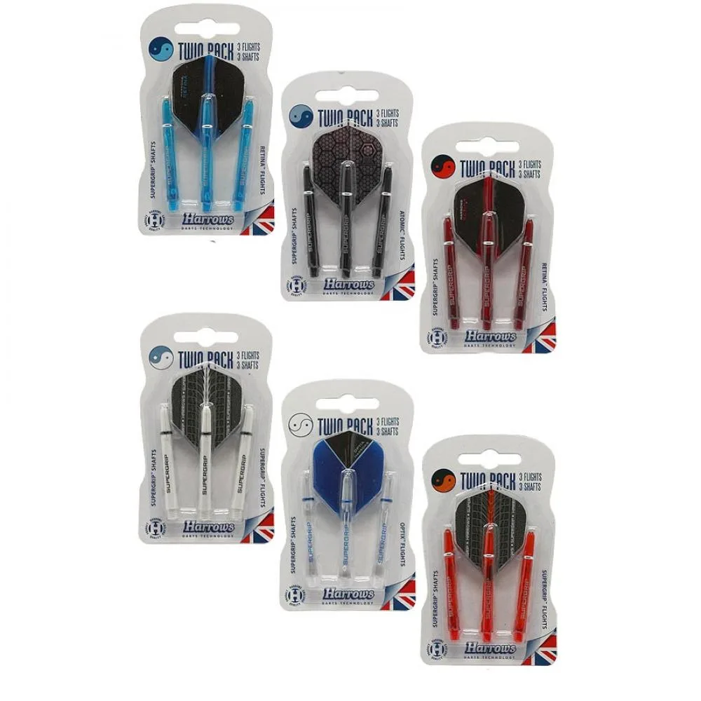  Plumas Twin Pack Harrows SuperGrip Medium 47mm Black Silver 