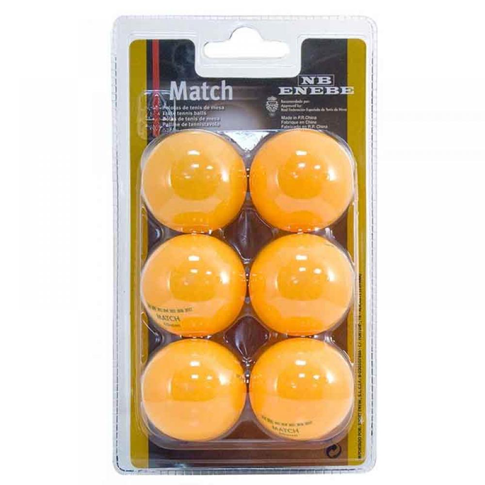 Blister 6 Pelotas Ping Pong Enebe Match Naranjas 845506