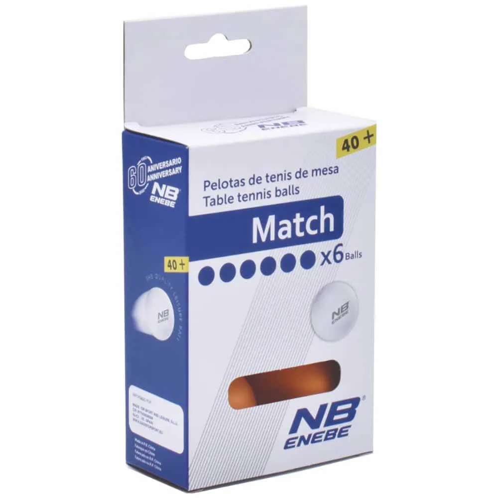 Blister 6 Pelotas Ping Pong Enebe Match Naranjas