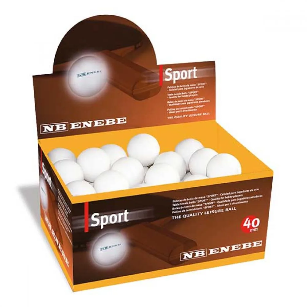Caja 60 Pelotas Ping Pong Enebe Sport Blancas
