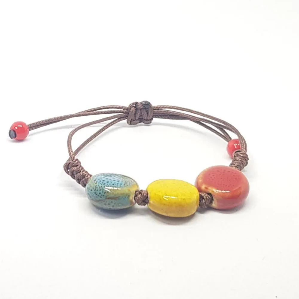 Pulsera Detalles Redondos Porcelana 3 Colores