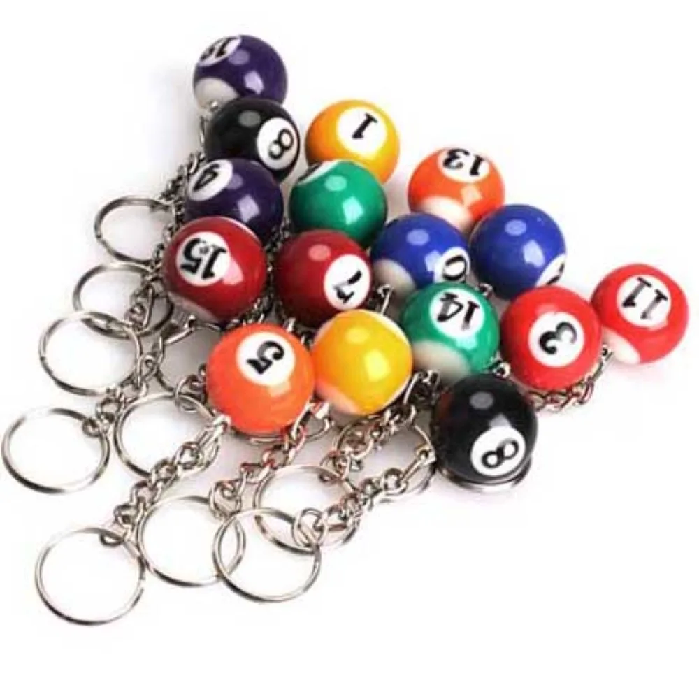 Caja Llavero Bola Billar 32mm 15 unidades