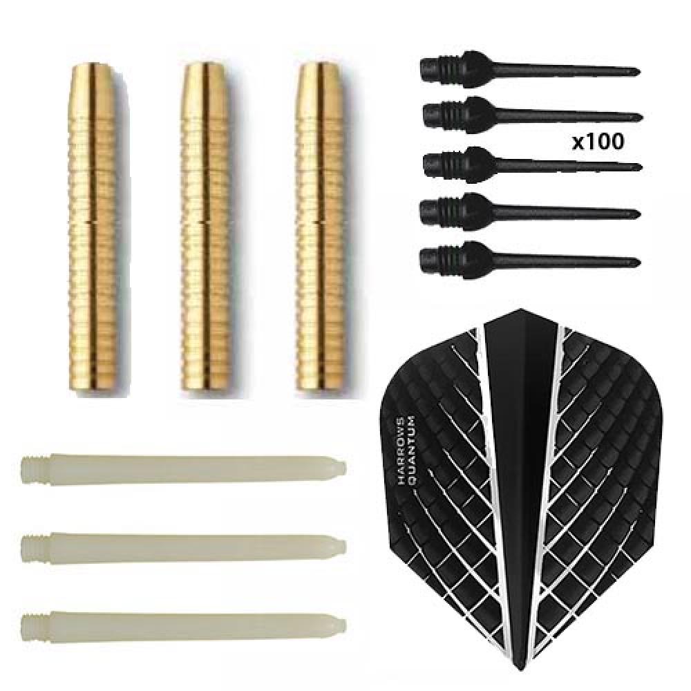 Pack Juego Dardos Eco Brass 2ba Black + 100 puntas