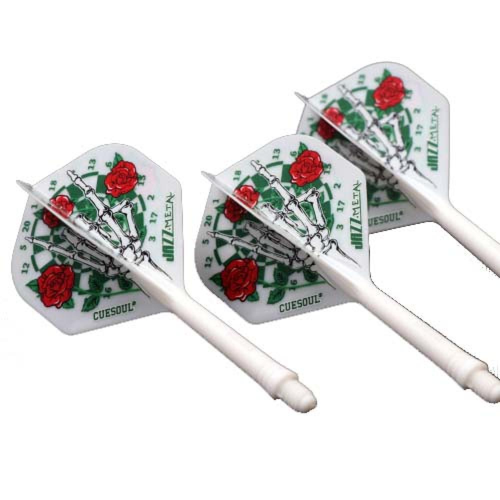  Plumas Cuesoul Flights AK5 Standard M Dartboard Skull Hand White 