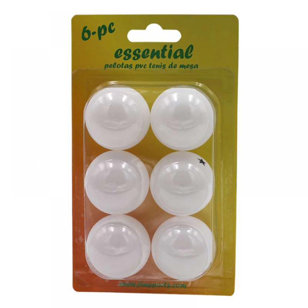 Caja 6 Pelotas PVC Essential Tenis Mesa Blanco