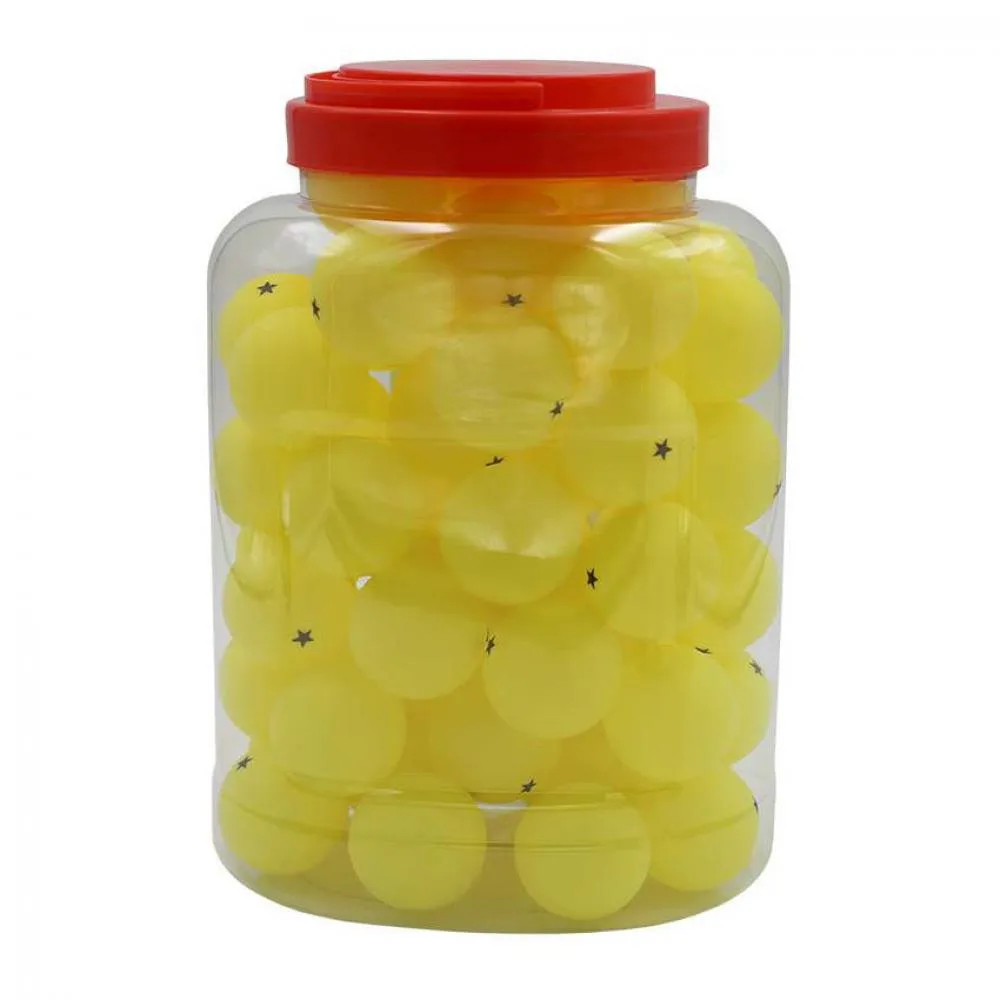 Bote 60 Pelotas PVC Essential Tenis Mesa Amarillo Fluor