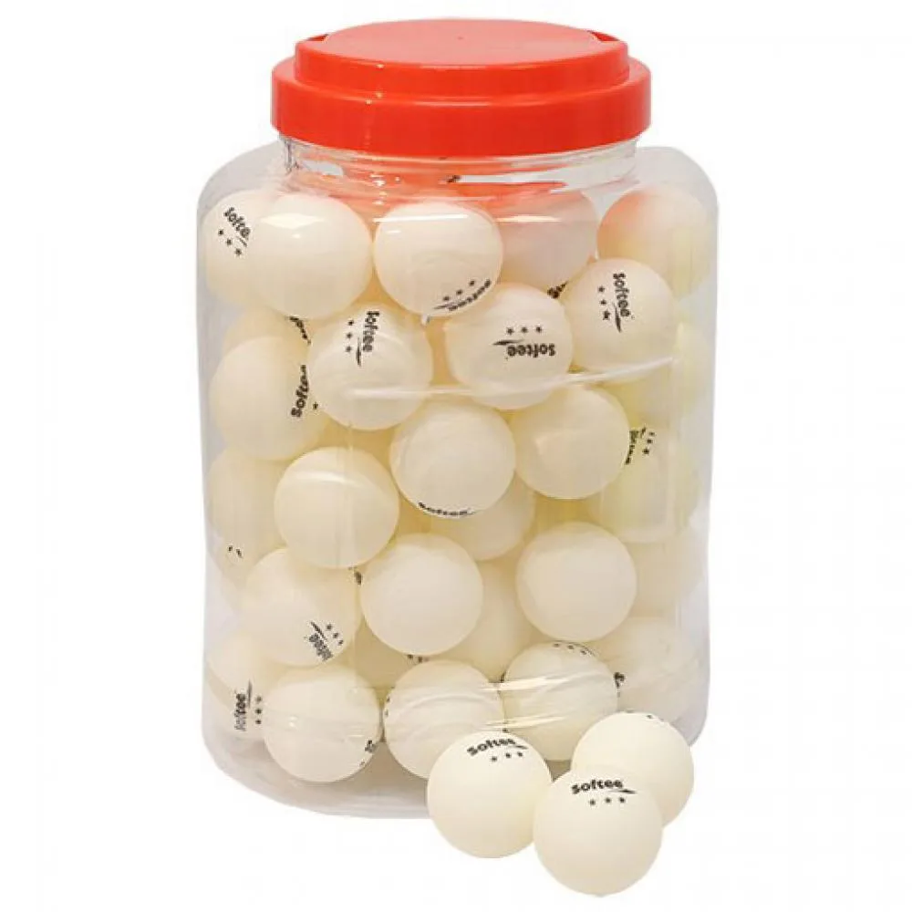 Bote 60 Pelotas PVC Essential Tenis Mesa Blanco