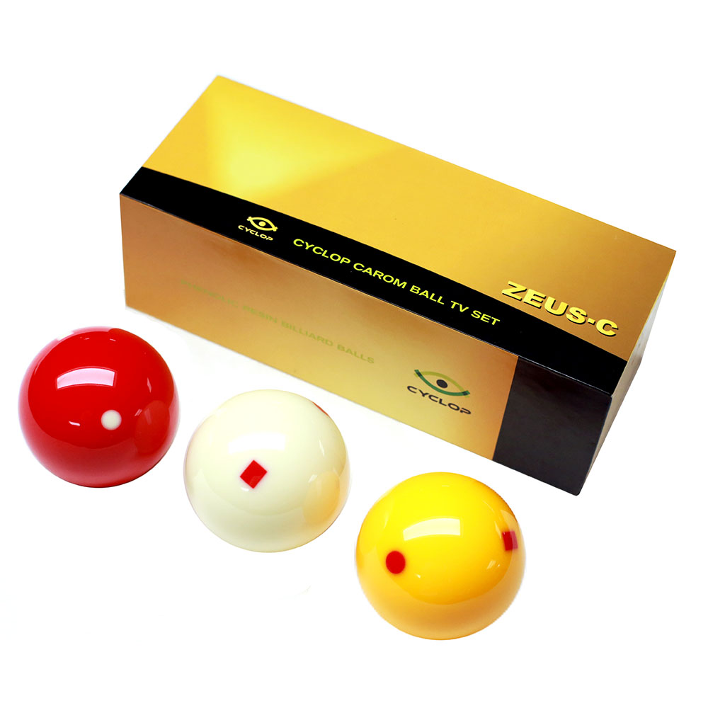 Juego Bolas Cyclop Carom Zeus Tornament TV Set 61.5mm Set 3 Bolas