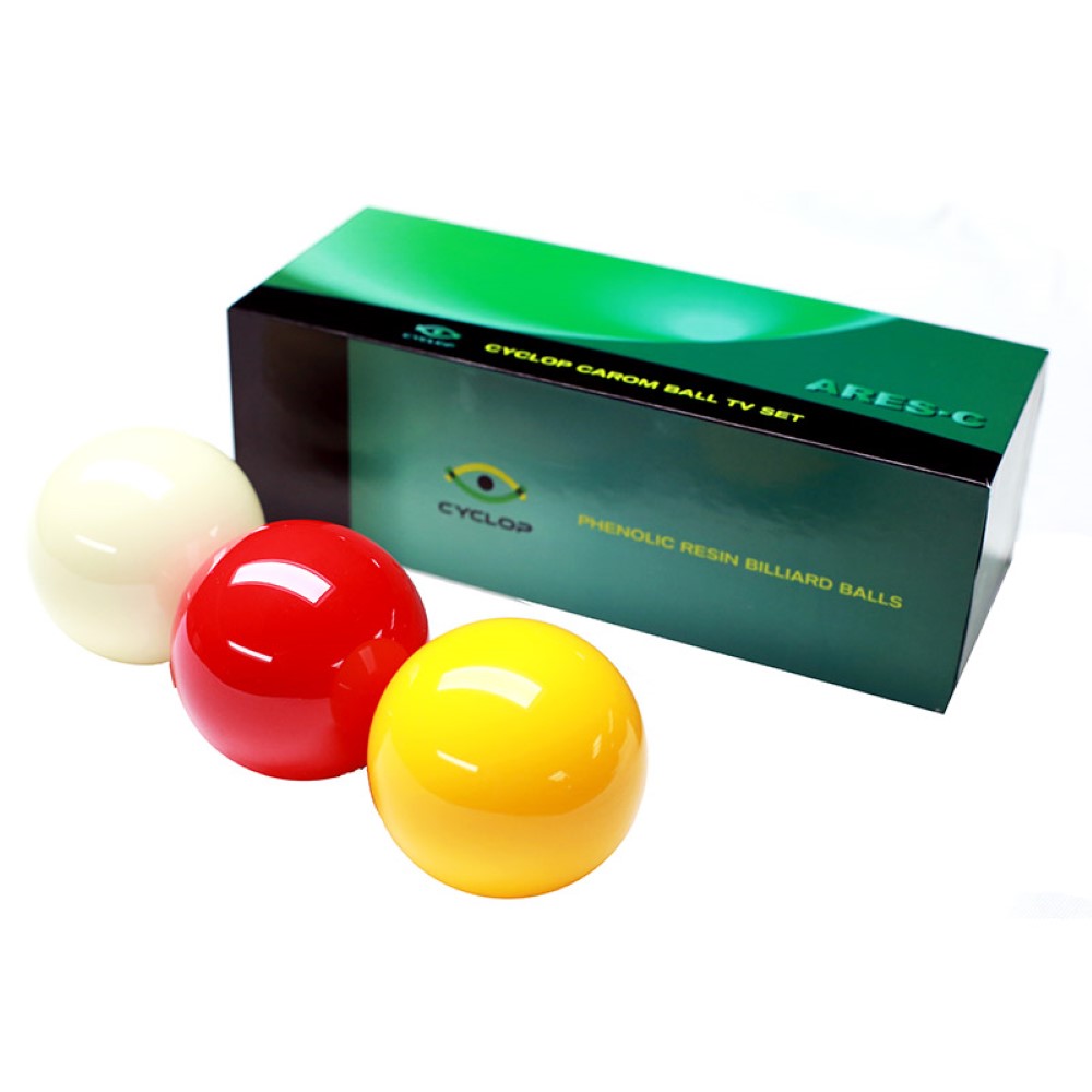 Juego Bolas Cyclop Carom Ares Premium Ball Set 61.5mm 1 Set 3 Bolas