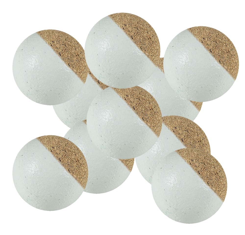 Bola Futbolin Corcho Blanca13 gramos 34mm 10 unid