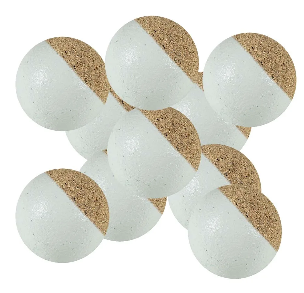 Bola Futbolin Corcho Blanca13 gramos 34mm 10 unid