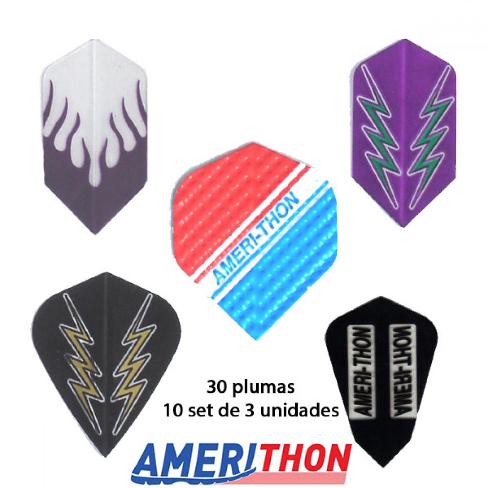 Pack Plumas Amerithon Varios Colores Geometrías 10 set 3unid. (30 plumas)