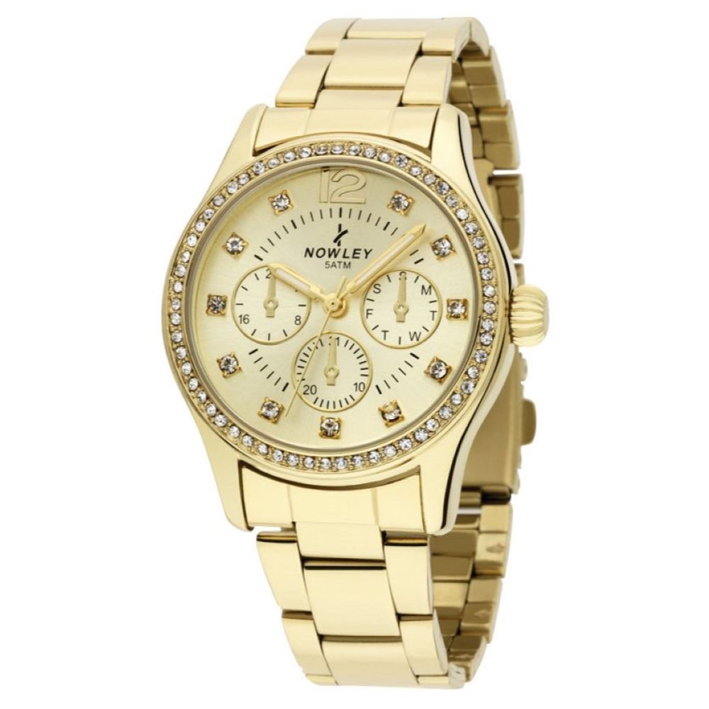 RELOJ NOWLEY DORADO CORREA DE PIEL 8-5745-0-3