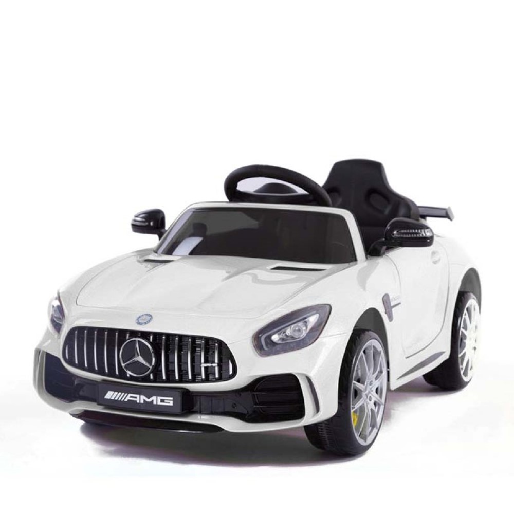 Coche eléctrico Mercedes GTR blanco con radio control