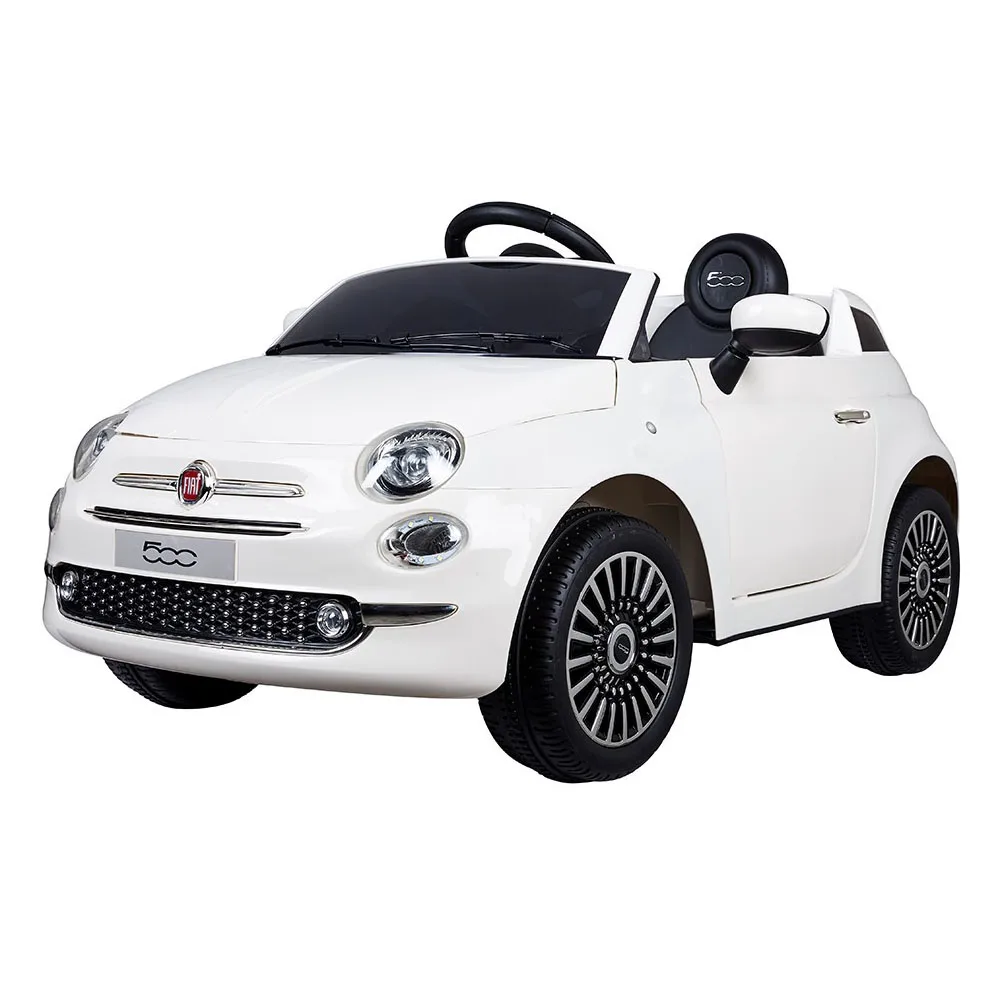 Coche eléctrico Fiat 500 blanco con radio control