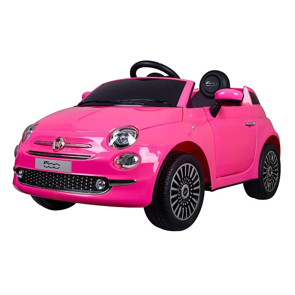 Coche eléctrico Fiat 500 rosa con radio control