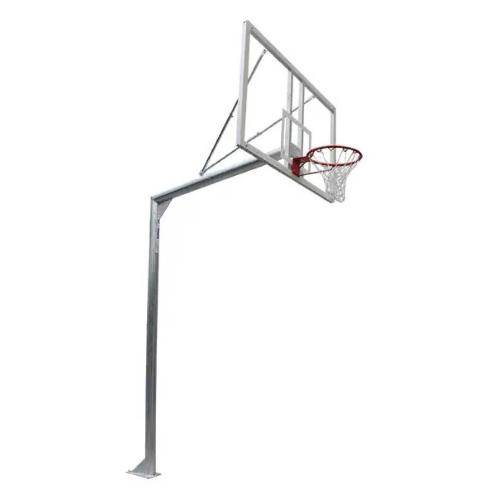 Juego canastas galvanizadas baloncesto monotubo new tubo 114 mm fijas con base anclaje-sin tablero,aro