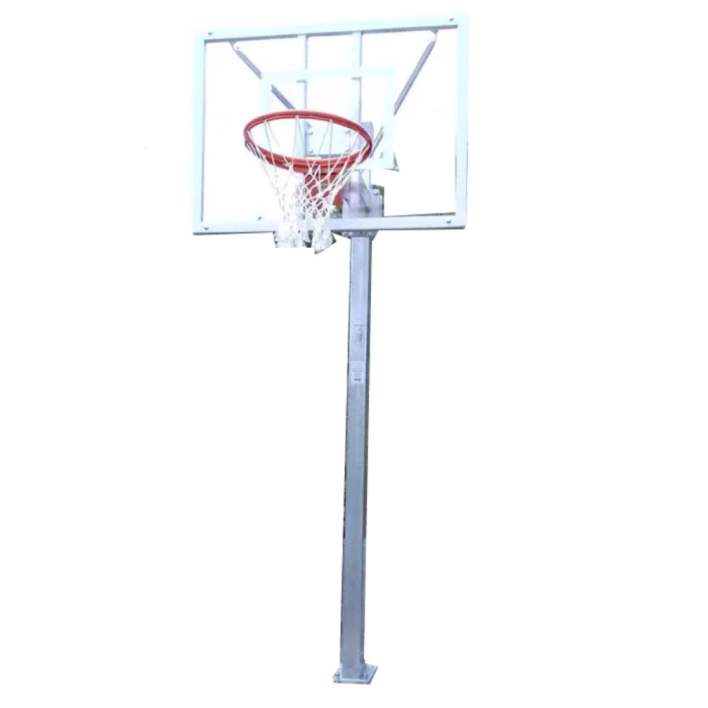 Juego de canastas galvanizadas fijas para baloncesto sin tablero y