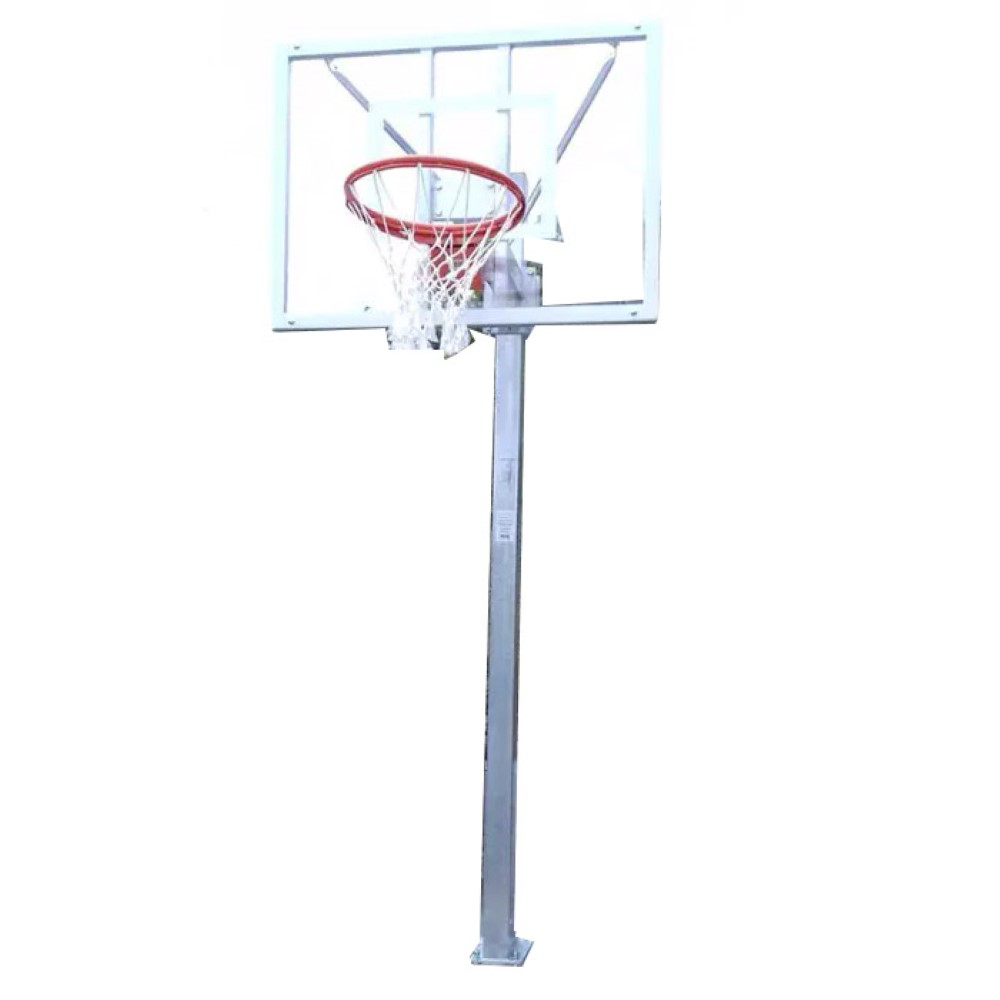 Juego de canastas galvanizadas minibasket monotubo new tubo 114 mm fijas con base anclaje-sin tablero,aro