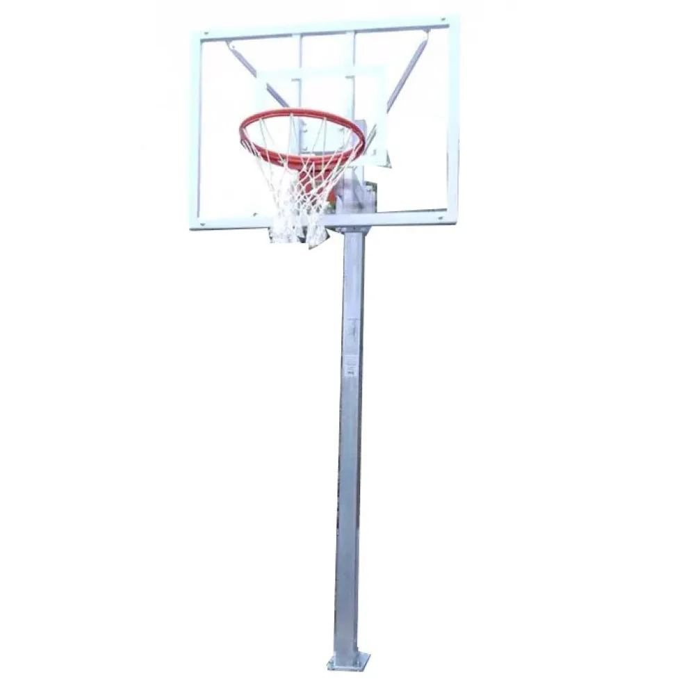 Juego de canastas galvanizadas minibasket monotubo new tubo 114 mm fijas con base anclaje-sin tablero,aro