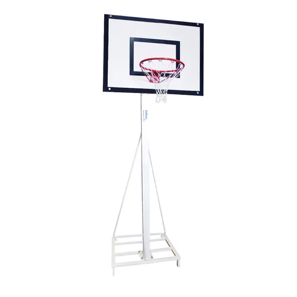 Juego canastas minibasket deluxe monotubo tubo 100 trasladable 2 ruedas con carro -sin tablero,aro