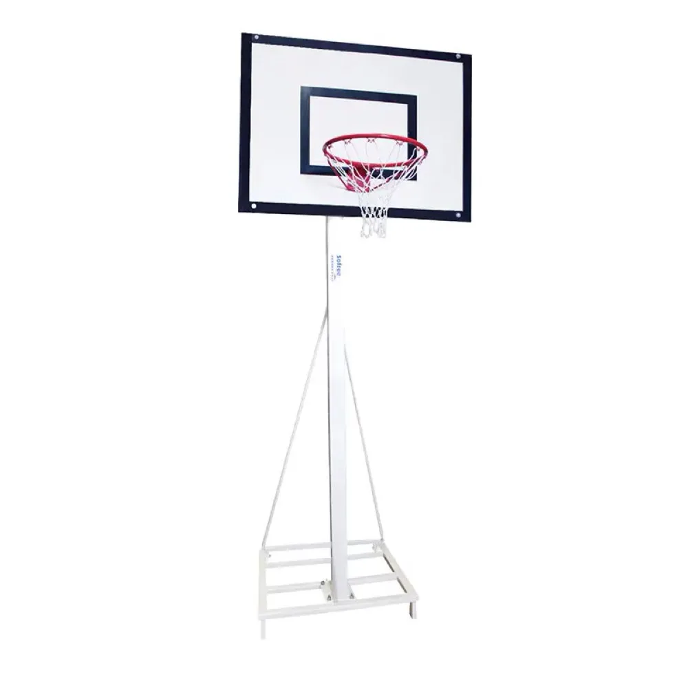 Juego canastas minibasket deluxe monotubo tubo 100 trasladable 2 ruedas con carro -sin tablero,aro