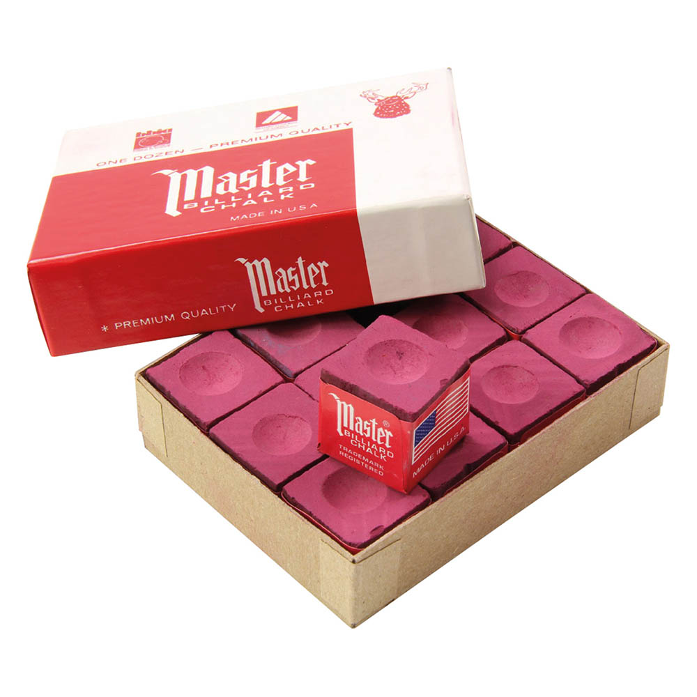 Tiza Billar Master Burgundy 12 unid