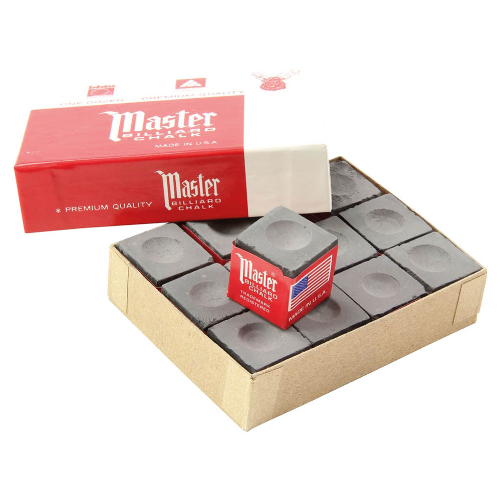 Tiza Billar Master color Charcoal 12 unid