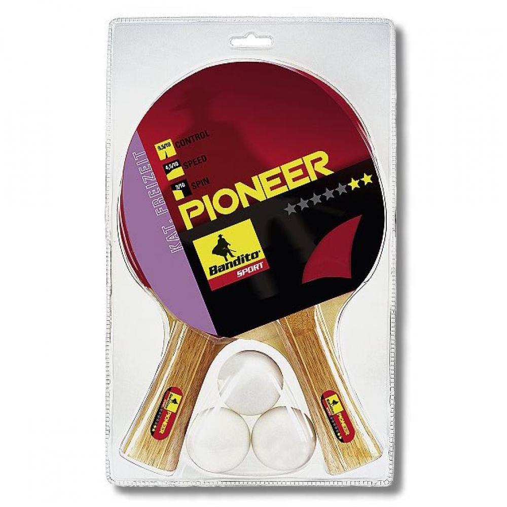 Pack 2 Pala Ping Pong + 3 Bolas Bandito Sport Pioneer 