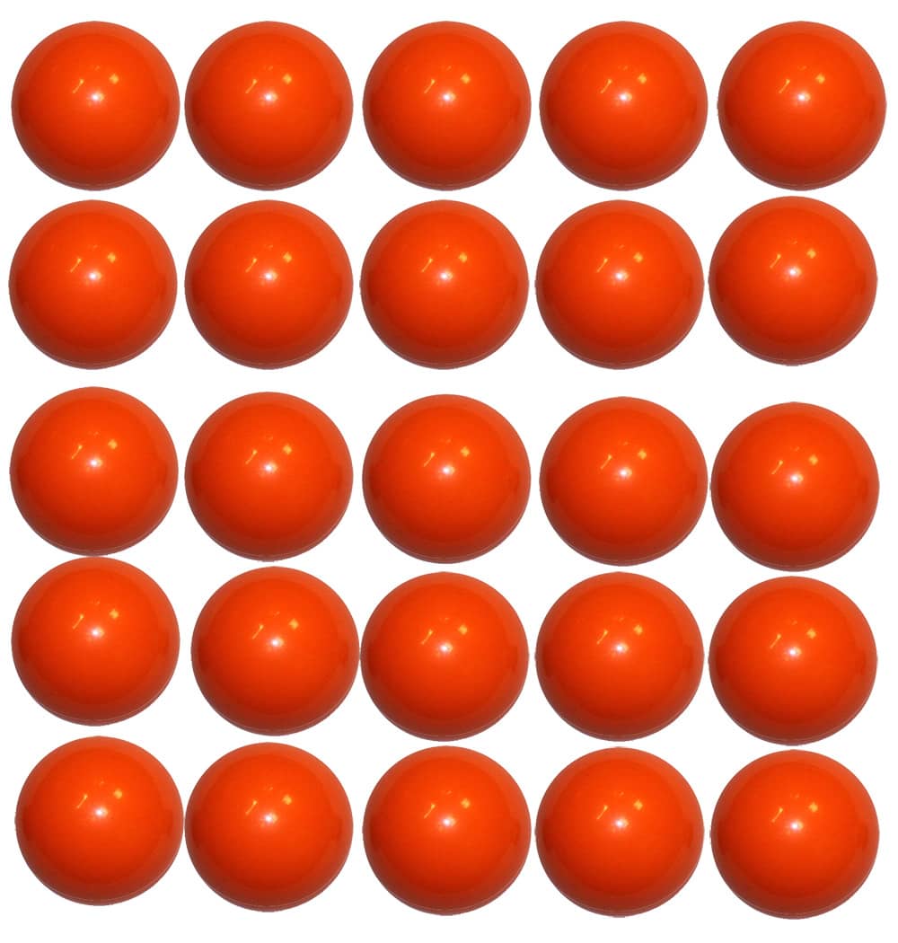 Bola futbolin resina color naranja brillo 35g 34mm 25 unidades