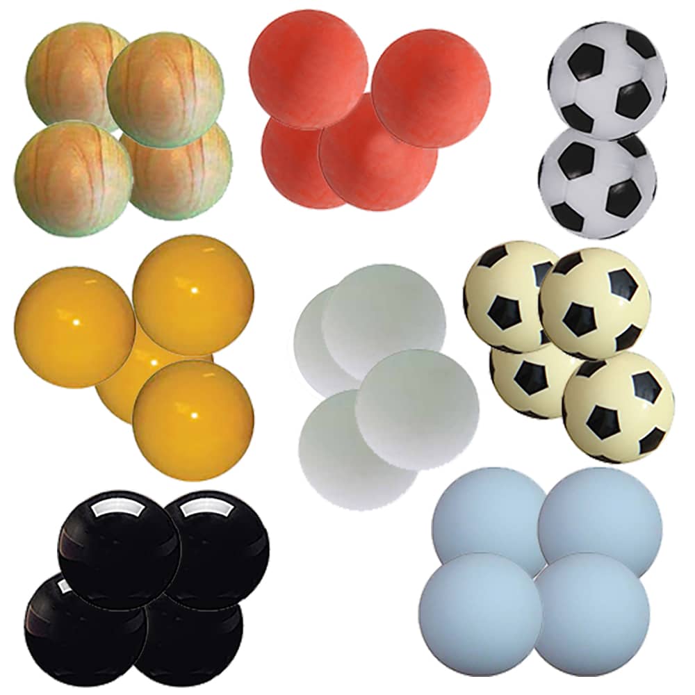 Pack Bolas Futbolin Total Pro, Incluye 30 Bolas variadas en  pesos,formas,colores para futbolin 41699