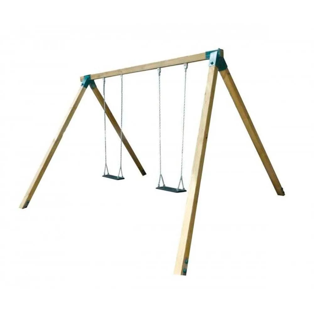 Columpio doble de madera Vega asientos planos Masgames Horeca
