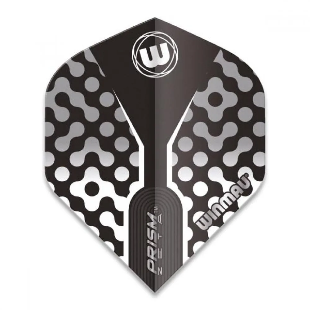 Plumas Winmau Darts Prism Zeta Black, Grey White Standard