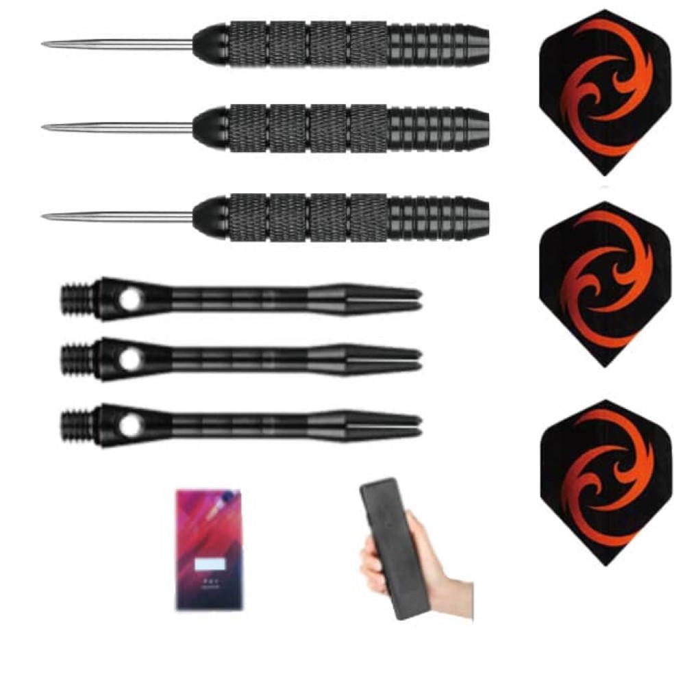 Juego Dardos Gildarts Elasticity Laton Black Punta Metal 20g