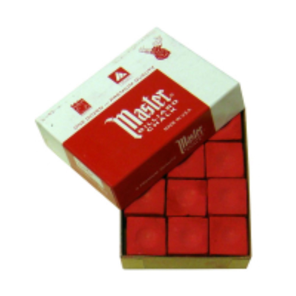 Tiza Billar Master Roja 12 unid