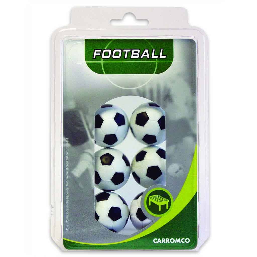 Pack 6 Bolas Futbolin Blanca Negra Blister 20gr 35.5mm